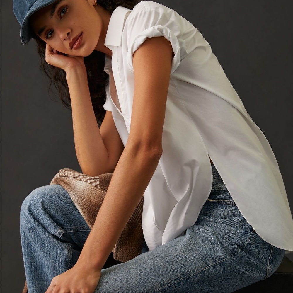 Anthropologie English Factory white top NWT sz M